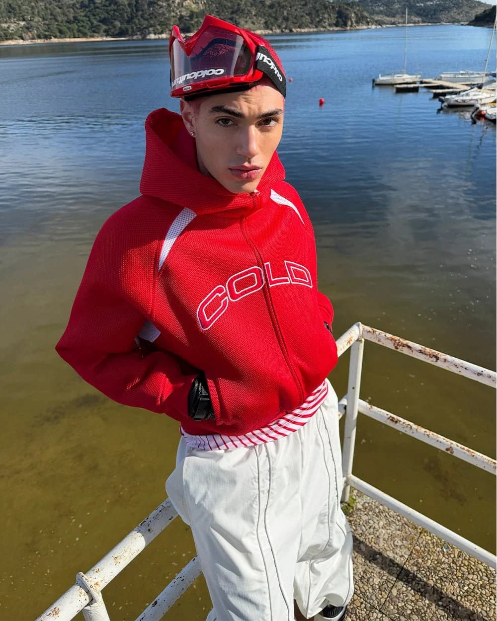 NEO ZIP JACKET WHITE & RED 8