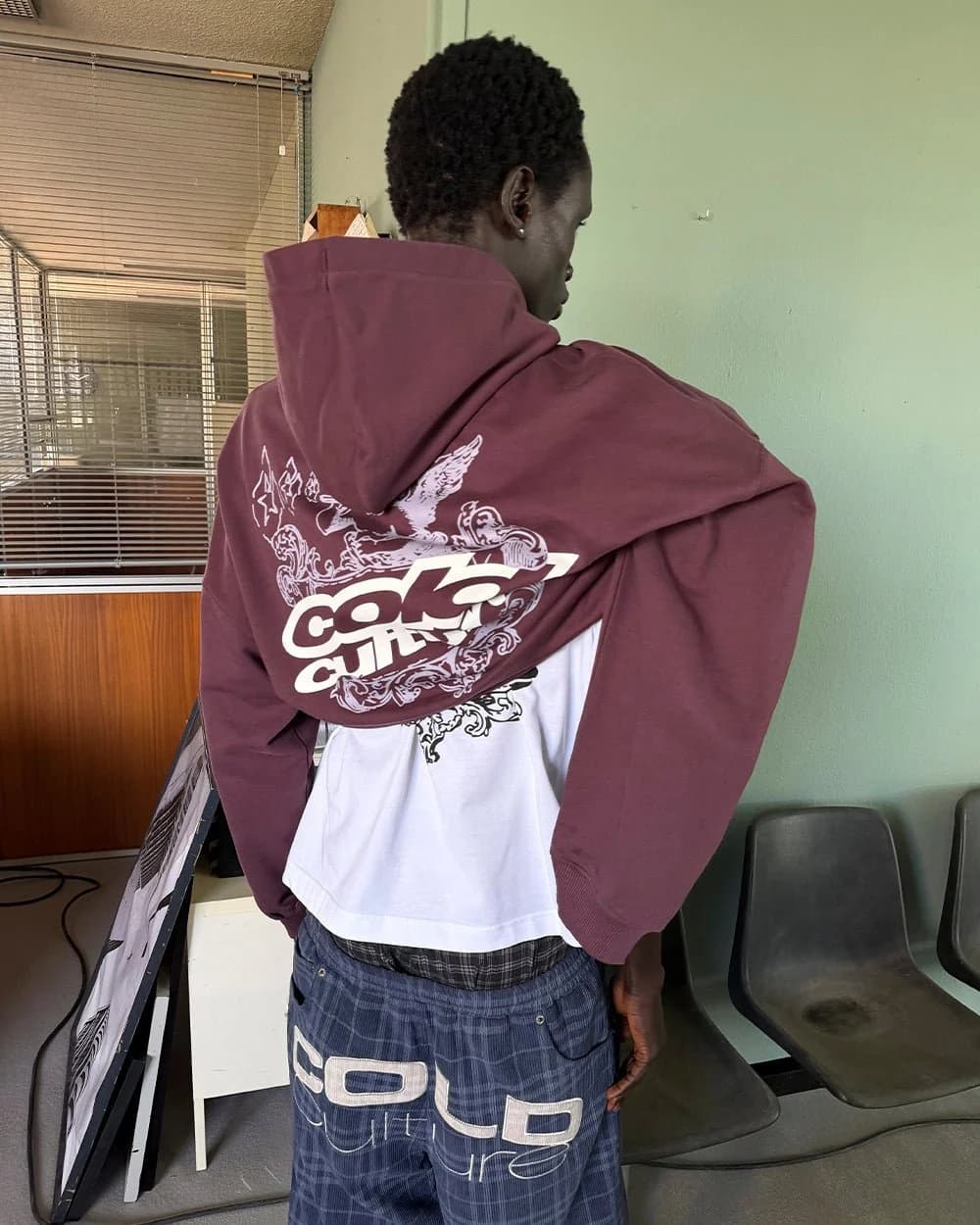 SMOKING ANGEL HOODIE BURGUNDY 7