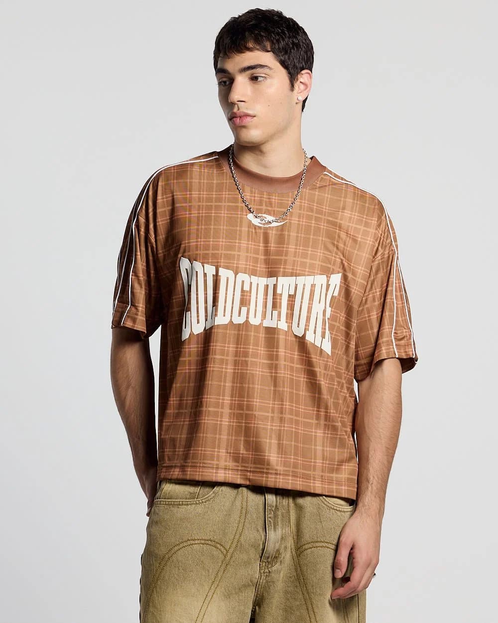 HIGHLANDS PLAID TEE BEIGE 2