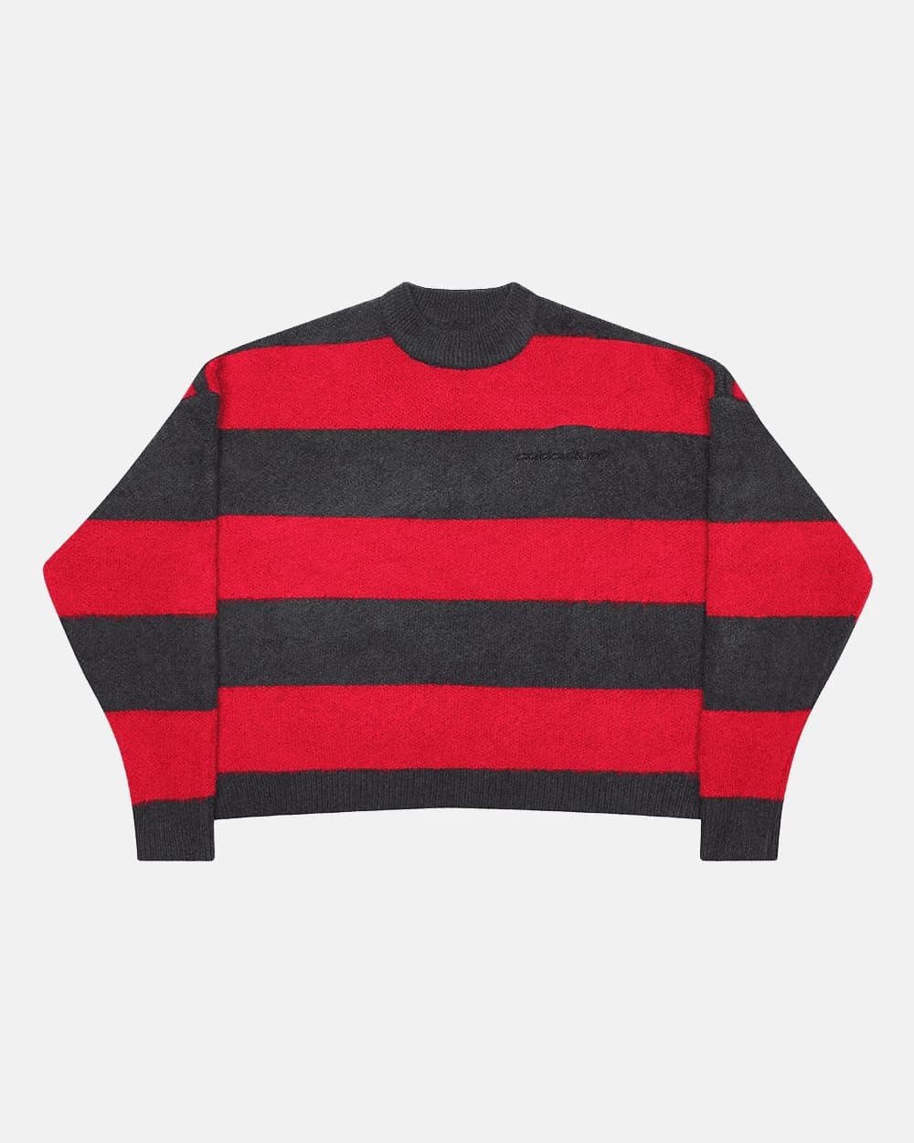 FLUFFY FUR KNIT BLACK & RED 2