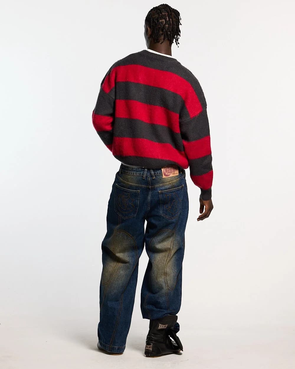 FLUFFY FUR KNIT BLACK & RED 3