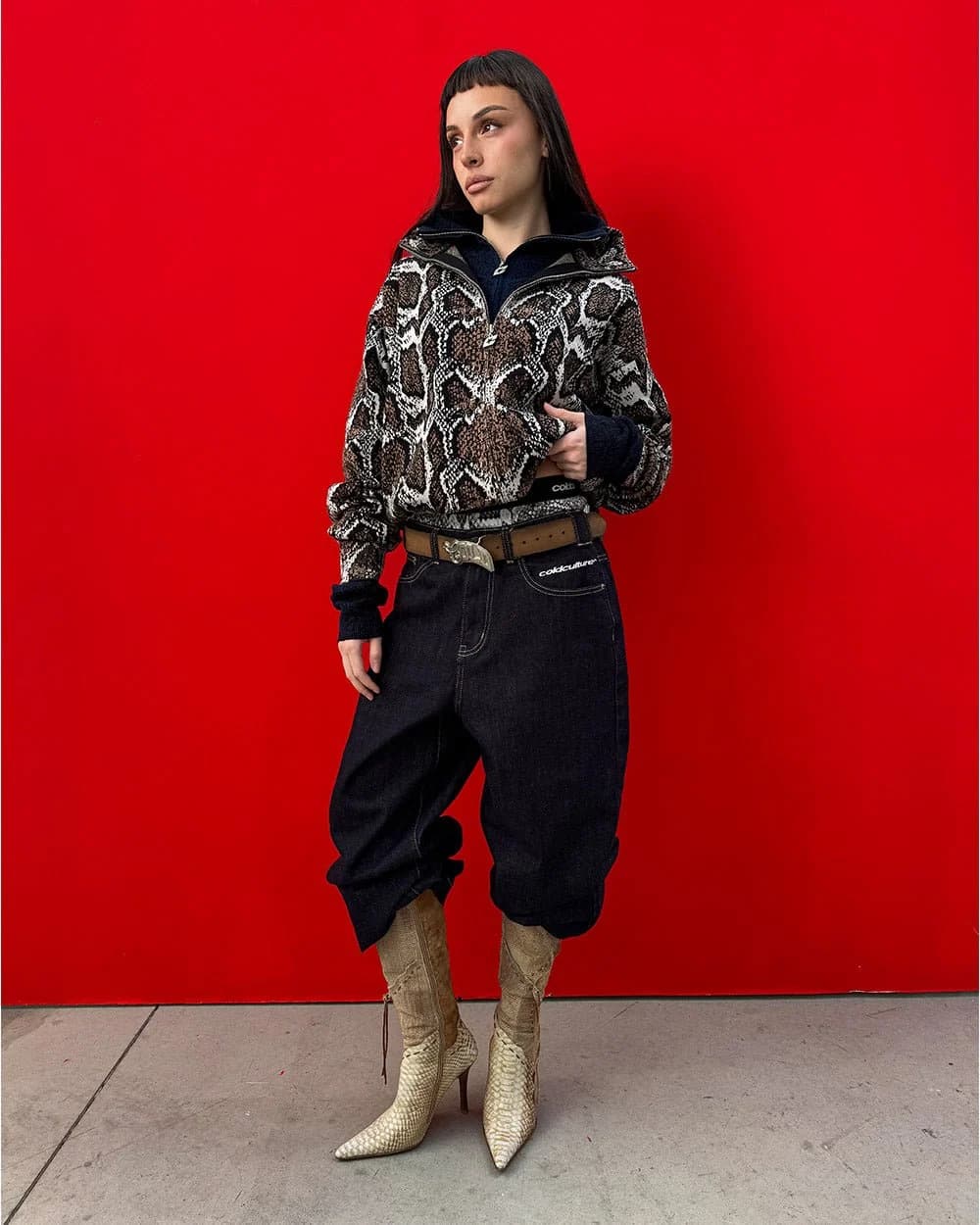 SNAKE ZIP KNIT BROWN 6