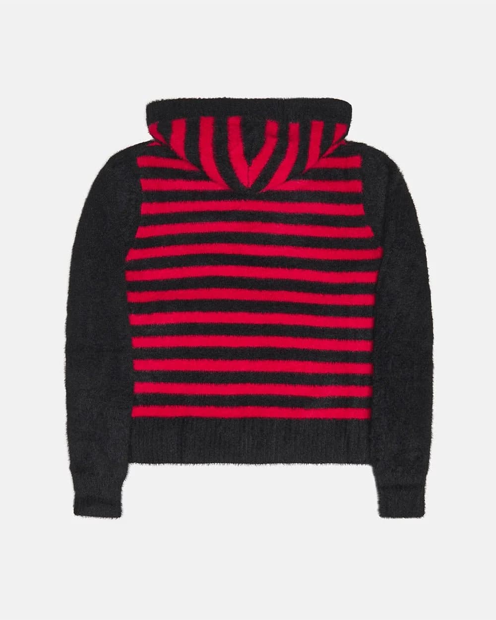 STRIPE ZIP KNIT RED & BLACK 4