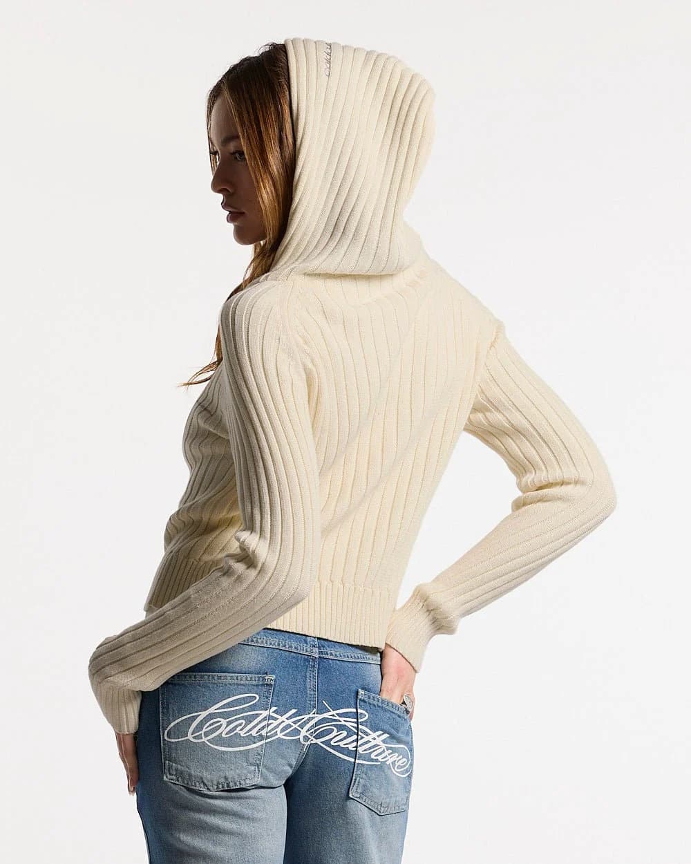 TRACK HOOD ZIP KNIT OFF-WHITE 3