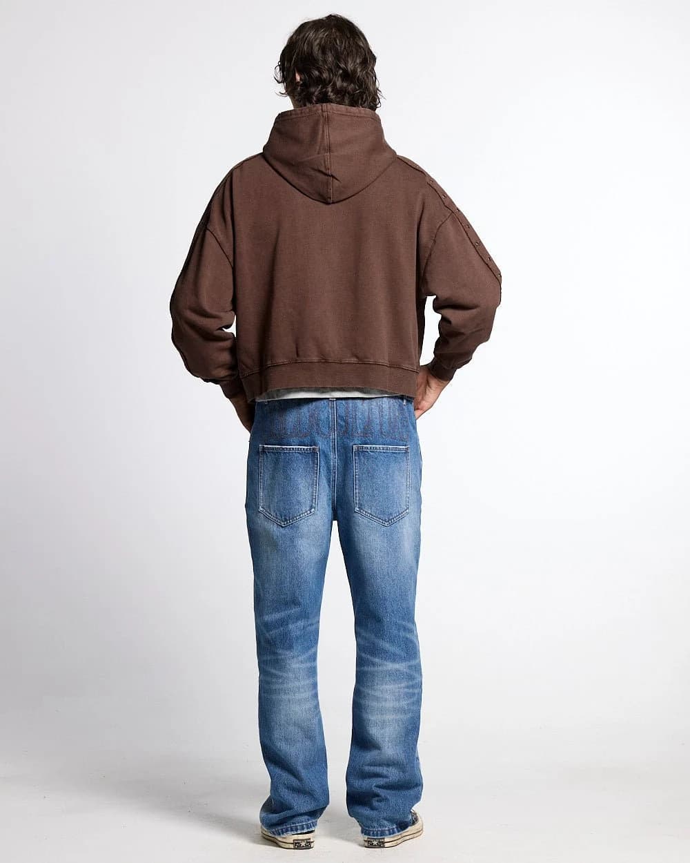 EYELET ZIP HOODIE BROWN 8