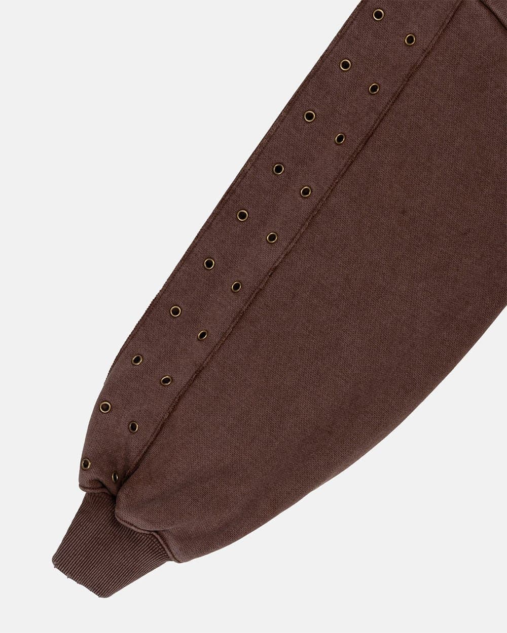 EYELET ZIP HOODIE BROWN 7