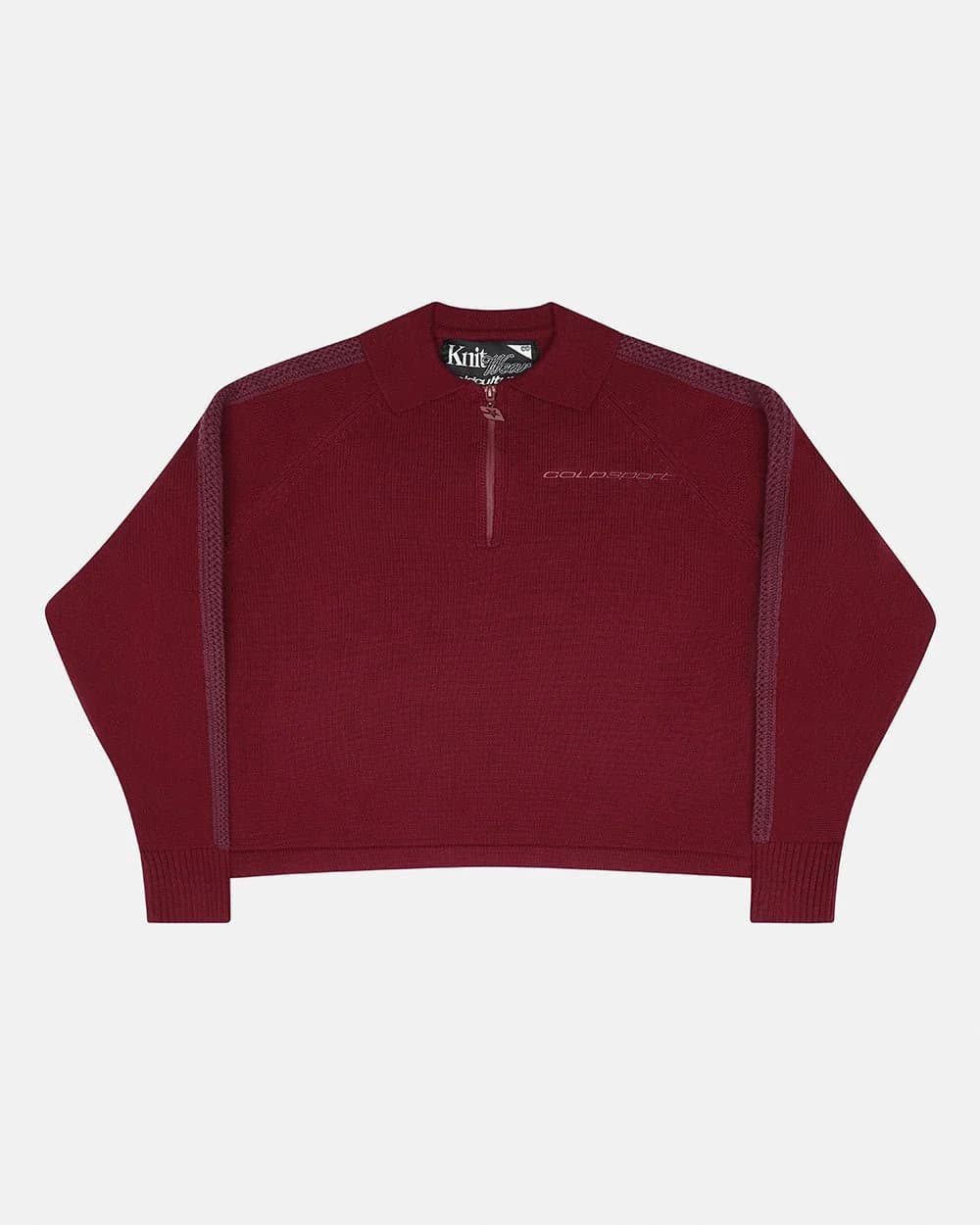 HIGHWAY QUARTER ZIP KNIT BURGUNDY by COLD CULTURE