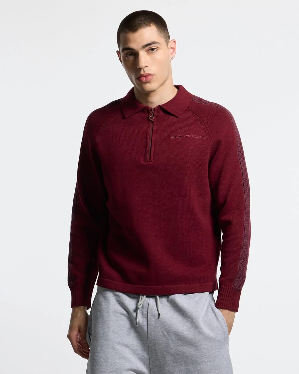 HIGHWAY QUARTER ZIP KNIT BURGUNDY 2