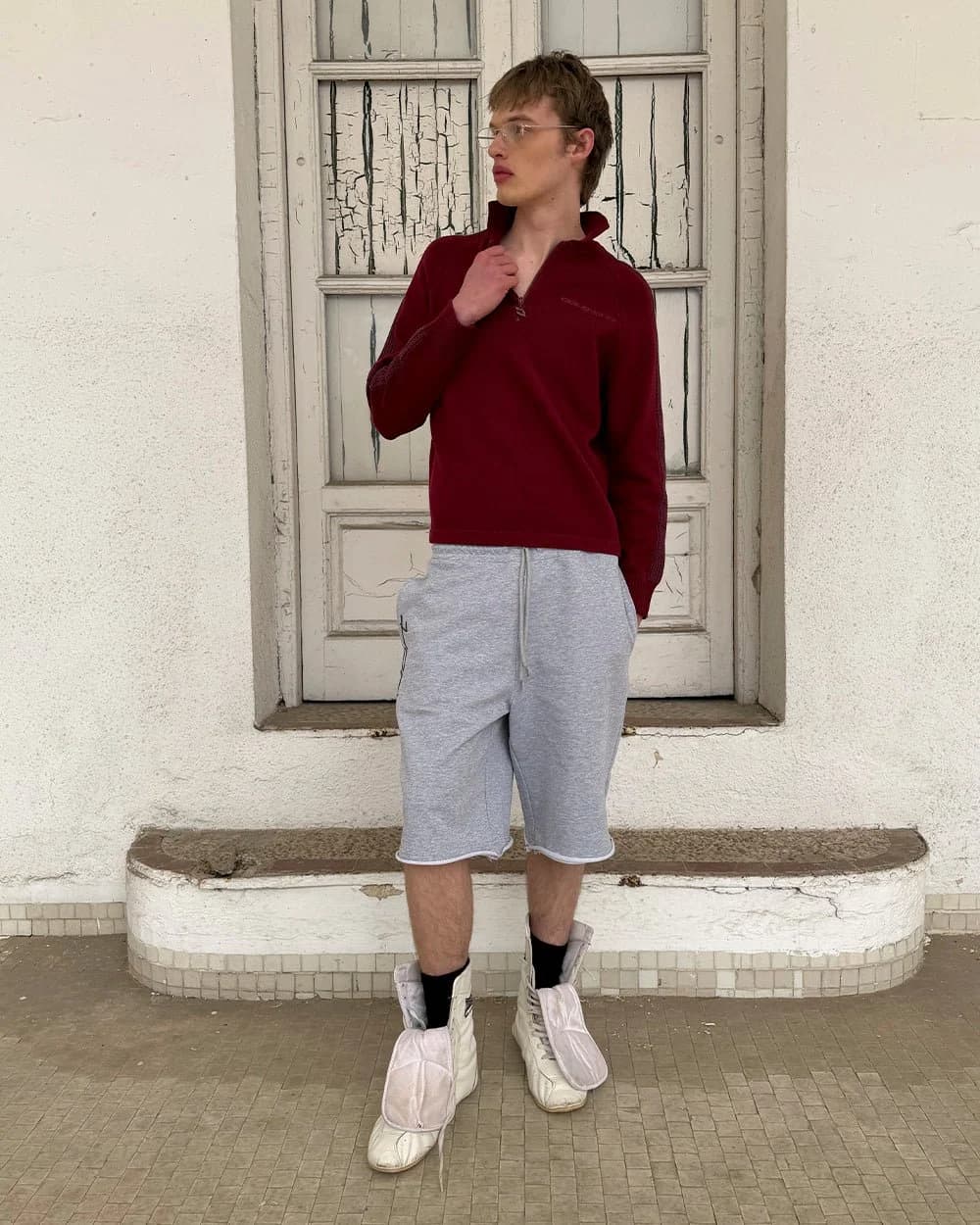 HIGHWAY QUARTER ZIP KNIT BURGUNDY 8