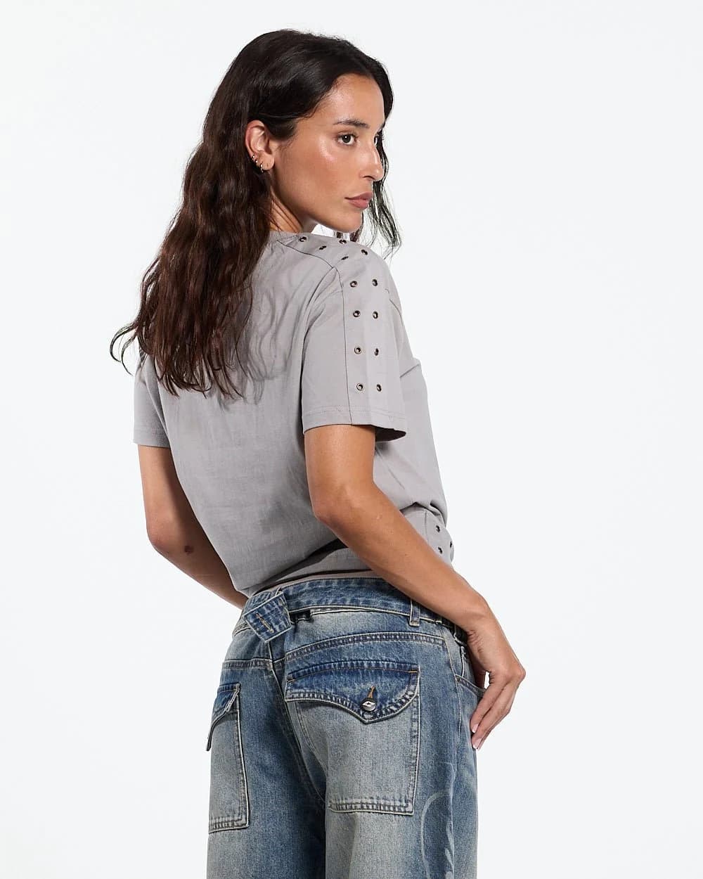 EYELET TEE LIGHT GREY 7