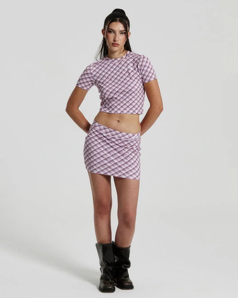 RHOMBUS BABY TEE PINK 2