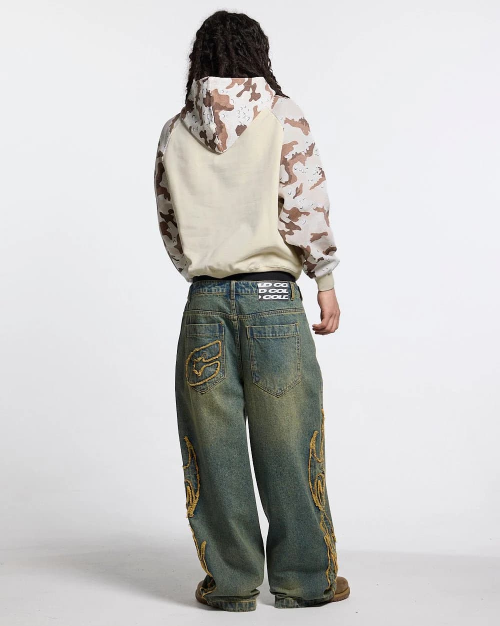 CHIPPED WAFFLE HOODIE BEIGE 4