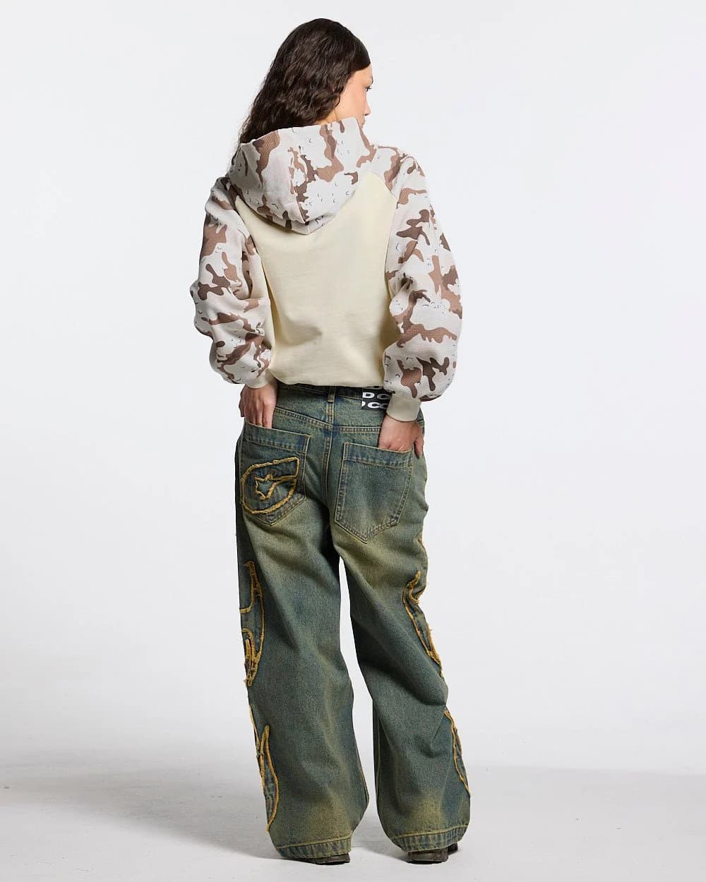 CHIPPED WAFFLE HOODIE BEIGE 6