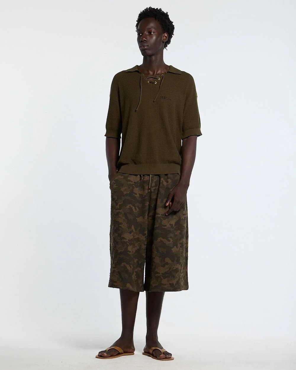 SPARROW KNIT POLO GREEN by COLD CULTURE