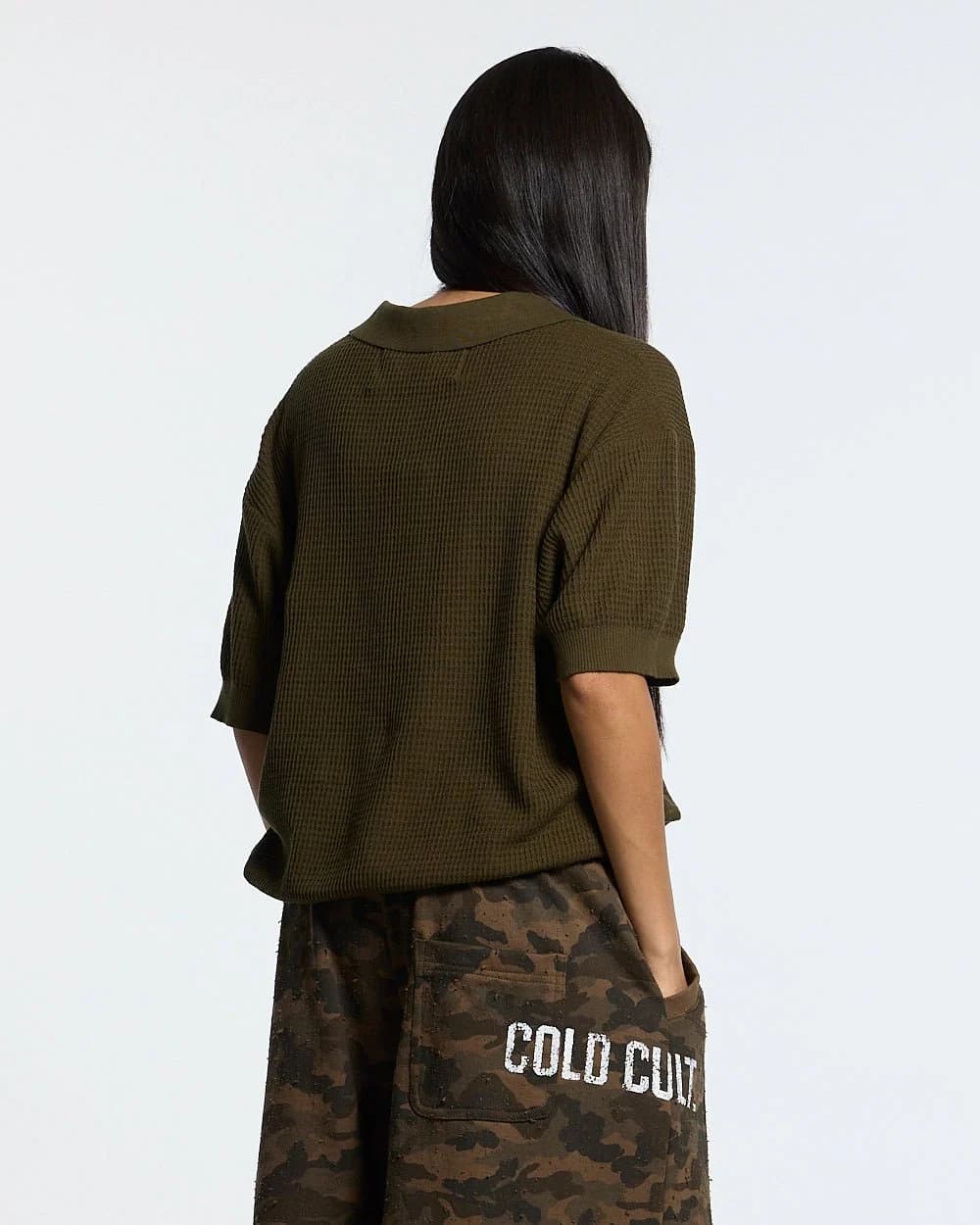 SPARROW KNIT POLO GREEN by COLD CULTURE