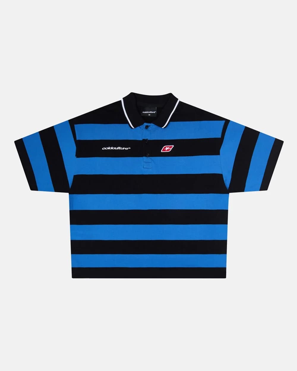 BIG STRIPES POLO T-SHIRT JASPER BLUE by COLD CULTURE