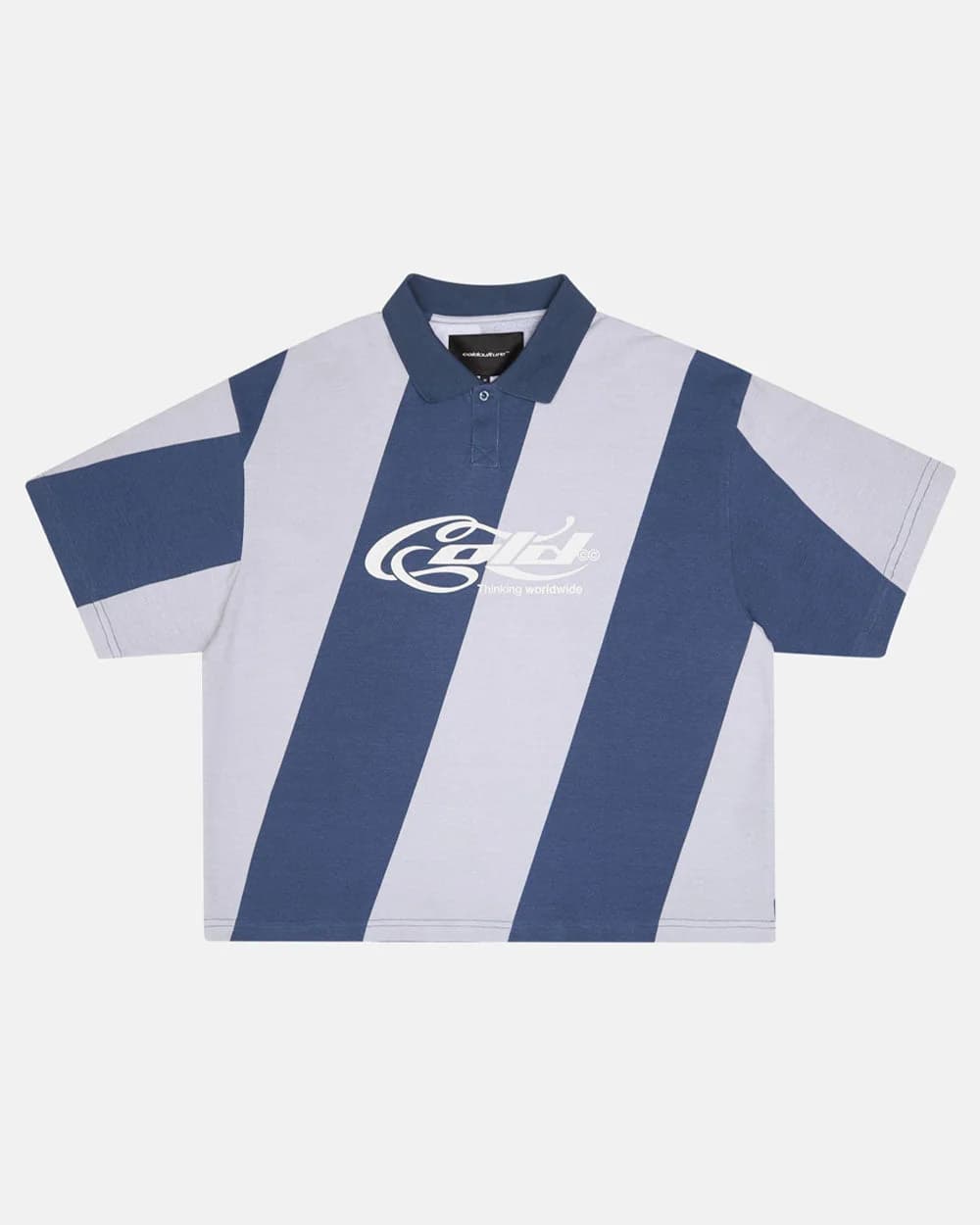 ASLANT STRIPES POLO TEE BLUE by COLD CULTURE