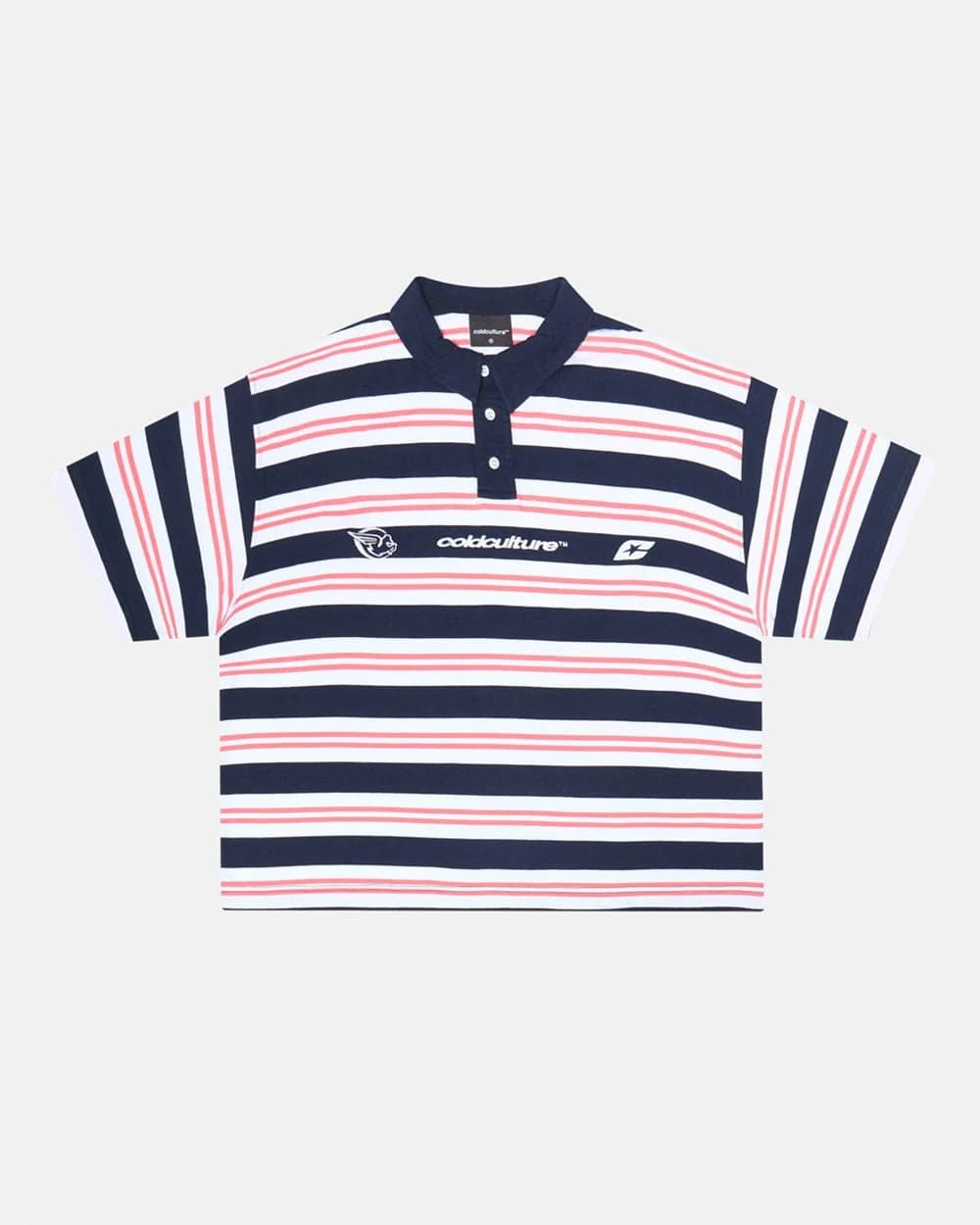 AEROSTRIPES POLO BLUE SEA/CORAL by COLD CULTURE