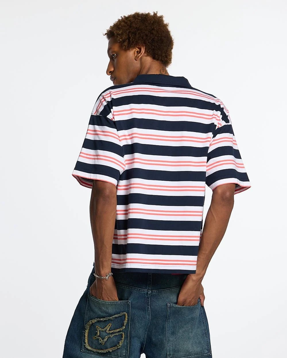 AEROSTRIPES POLO BLUE SEA/CORAL 4