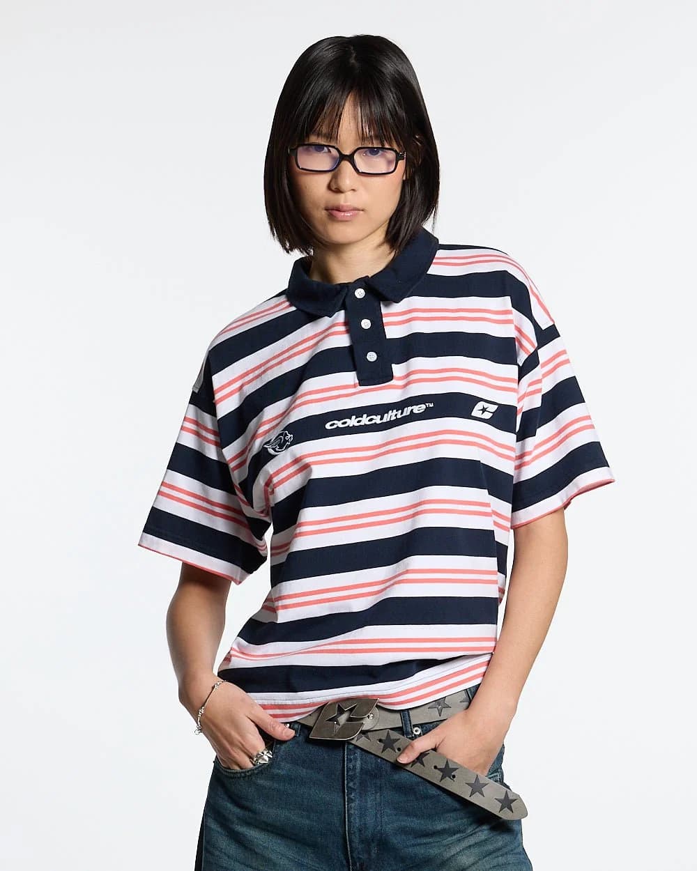 AEROSTRIPES POLO BLUE SEA/CORAL 5