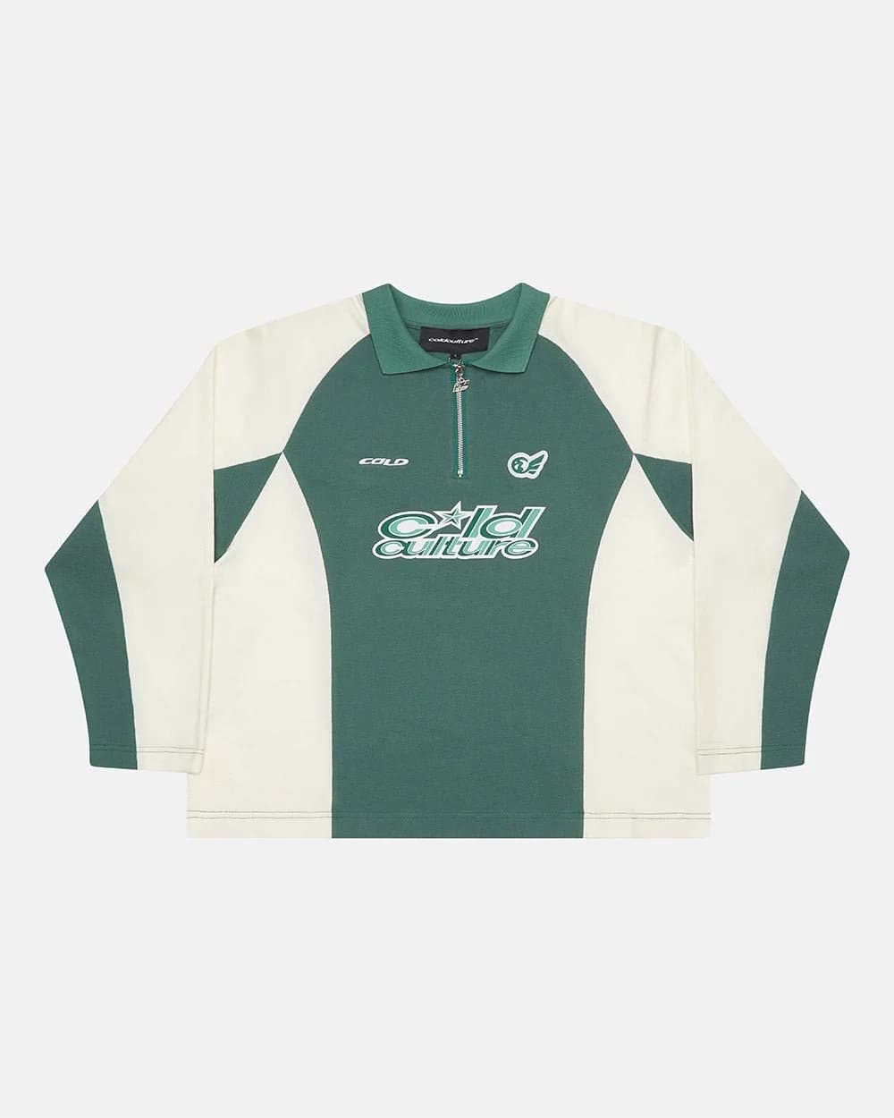 EXTREME POLO LONGSLEEVE GREEN AND BEIGE by COLD CULTURE