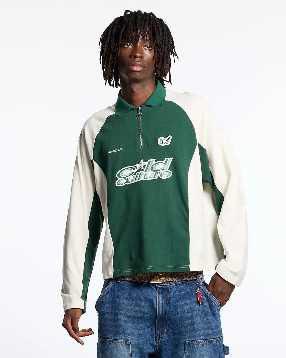 EXTREME POLO LONGSLEEVE GREEN AND BEIGE 2