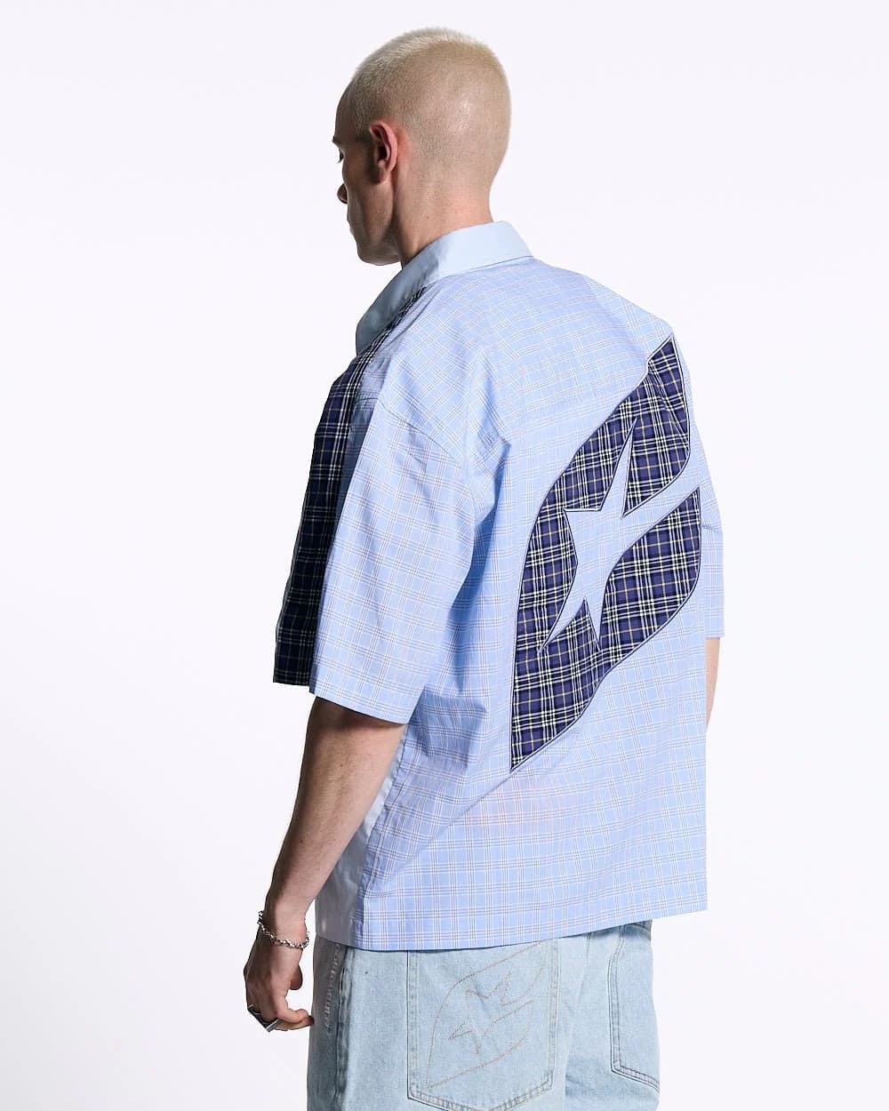 DOUBLE TARTAN SHIRT LIGHT BLUE 2