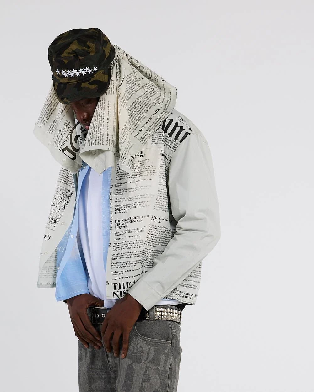 NEWSPAPER LONGSLEEVE SHIRT WHITE 7