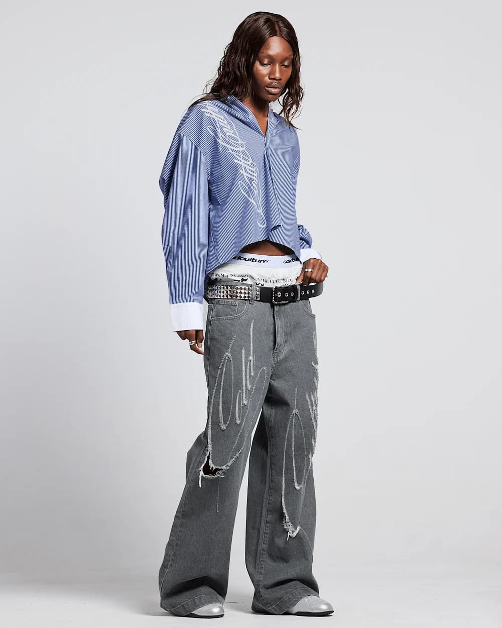 SCRIPT SHIRT BLUE & WHITE 4