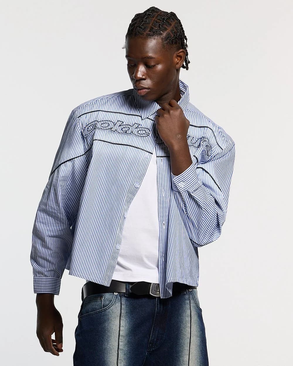 WORLDWIDE LONGSLEEVE SHIRT BLUE & WHITE 2
