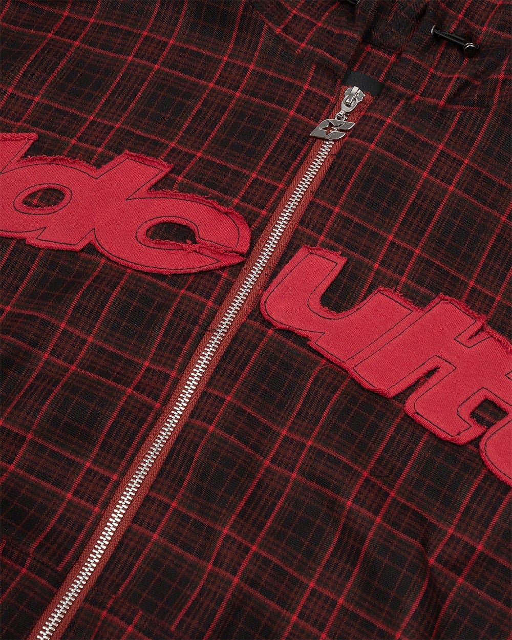MEMPHIS HOODED SHIRT RED & BLACK TARTAN by COLD CULTURE