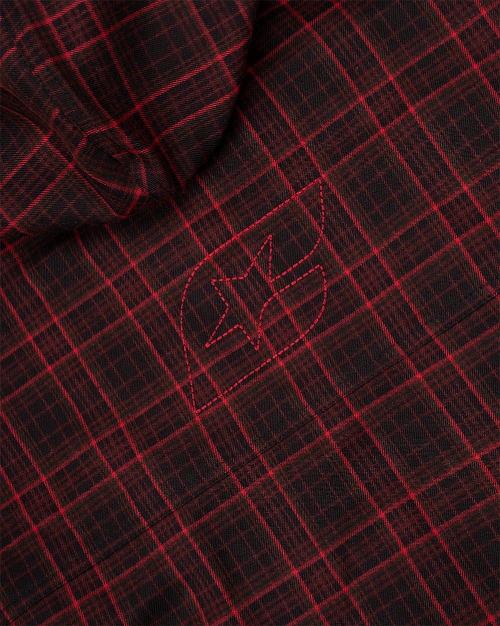 MEMPHIS HOODED SHIRT RED & BLACK TARTAN by COLD CULTURE