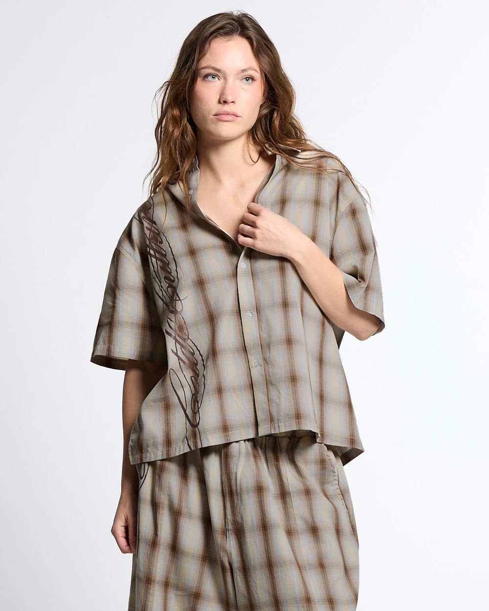 OFFICE SCRIPT SHIRT BEIGE 6
