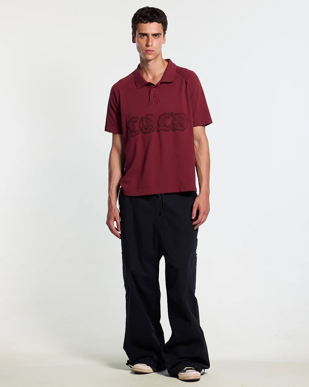 GOTHIC DISTRESSED POLO BURGUNDY 4