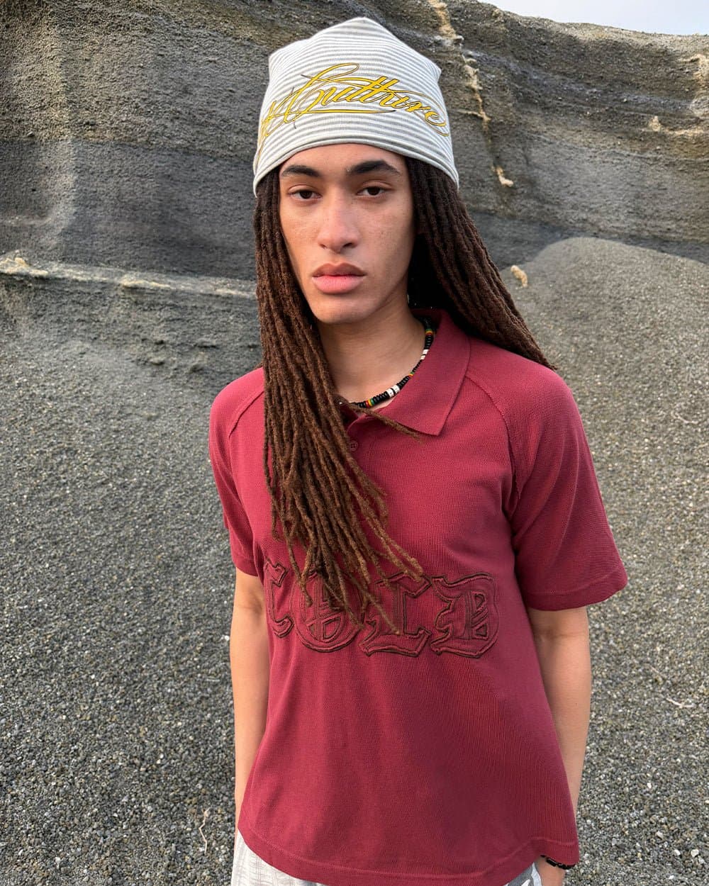 GOTHIC DISTRESSED POLO BURGUNDY 8