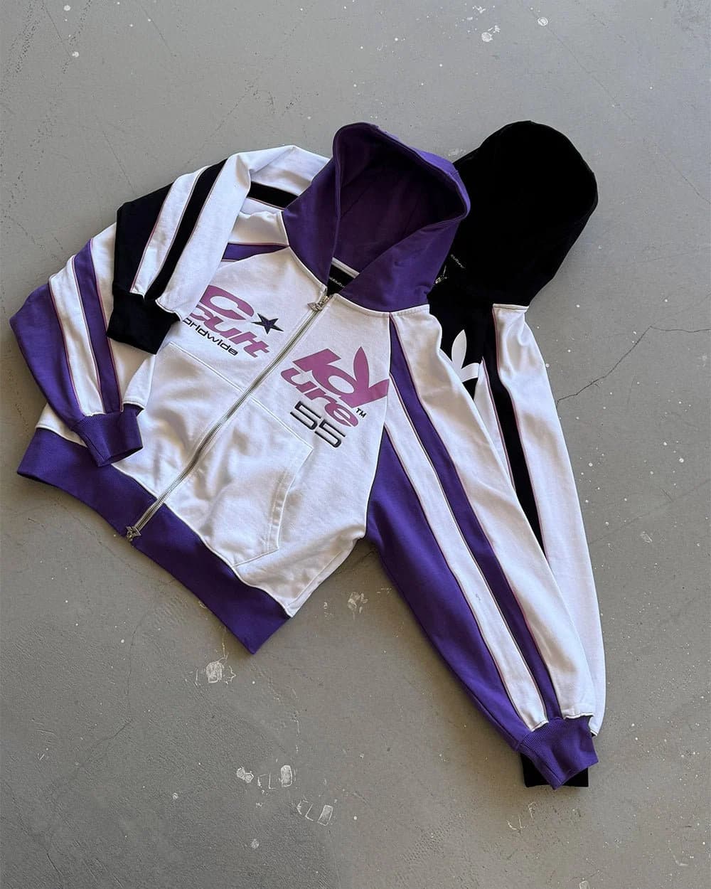 TEASE ME ZIP HOODIE WHITE & PURPLE 7