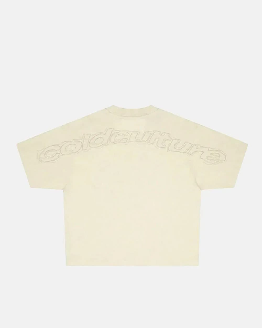DISTRESS CURVED TEE CREAM by COLD CULTURE