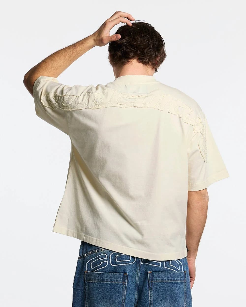DISTRESS CURVED TEE CREAM 2