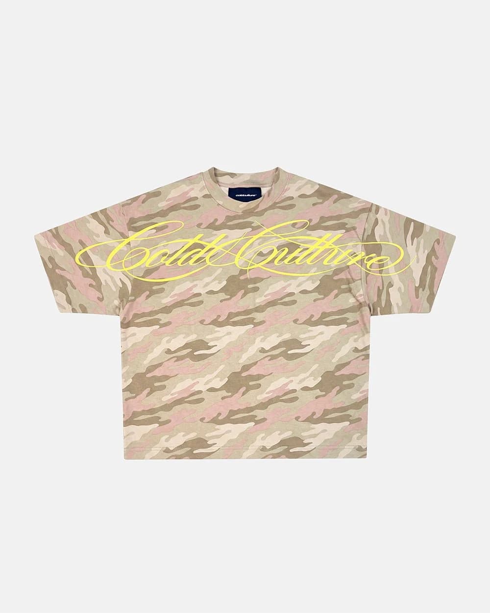 CROSSED SCRIPT TEE CAMO by COLD CULTURE