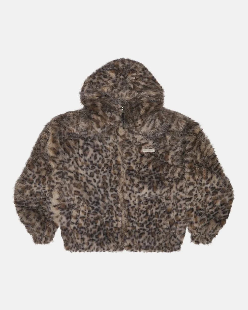 FUR HOODIE BROWN LEOPARD 2