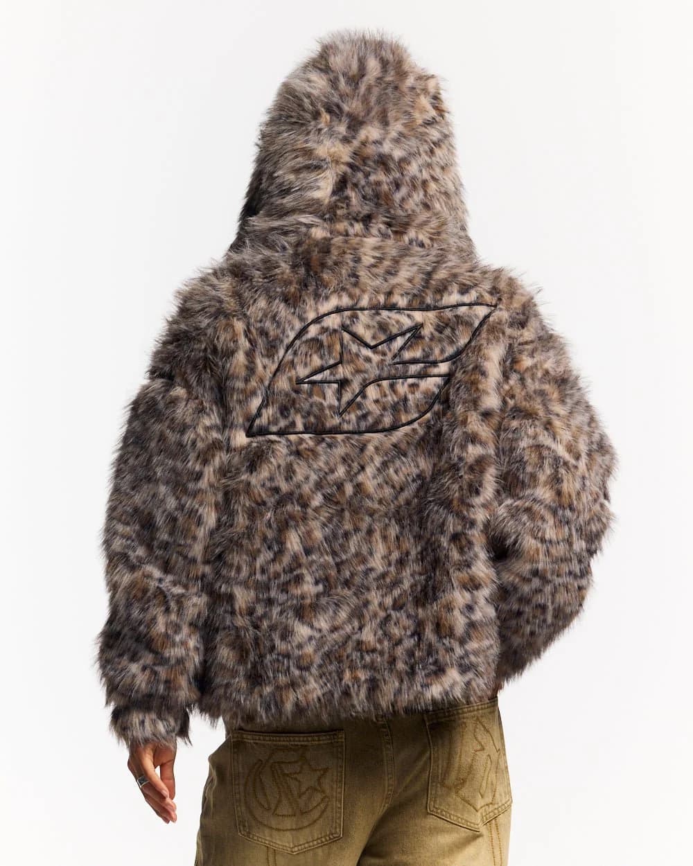 FUR HOODIE BROWN LEOPARD 6