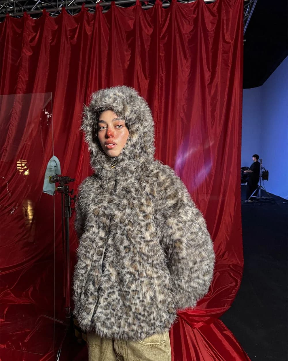 FUR HOODIE BROWN LEOPARD 7