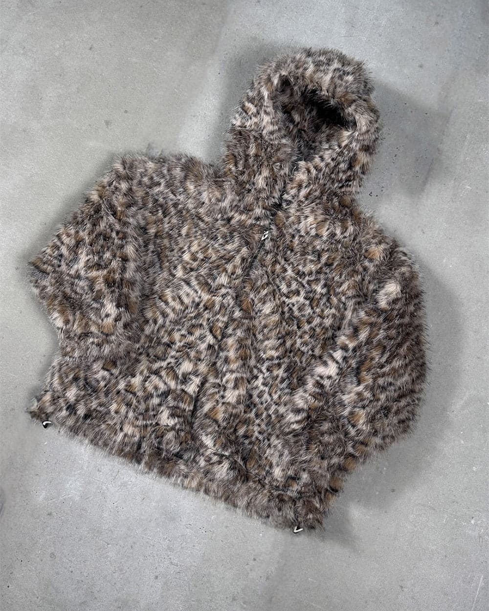 FUR HOODIE BROWN LEOPARD 8