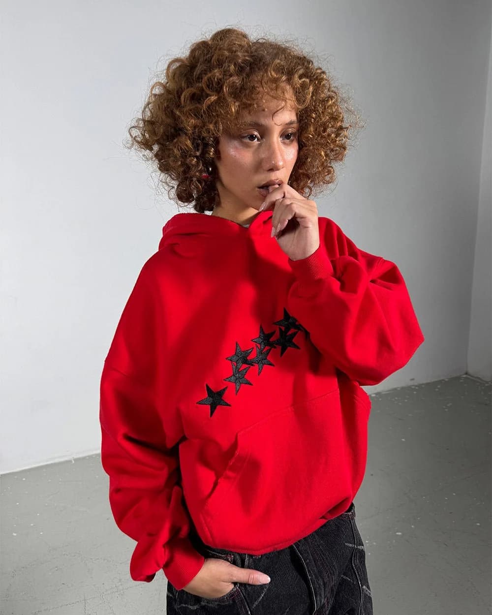 STARS HOODIE RED & BLACK 7
