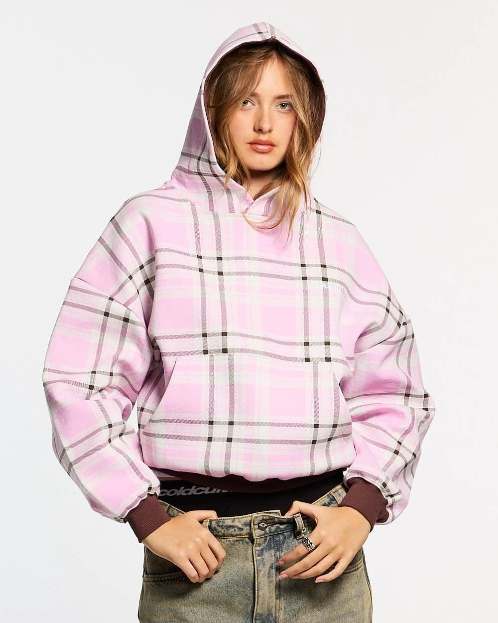 TWO FACES HOODIE BROWN & PINK 6