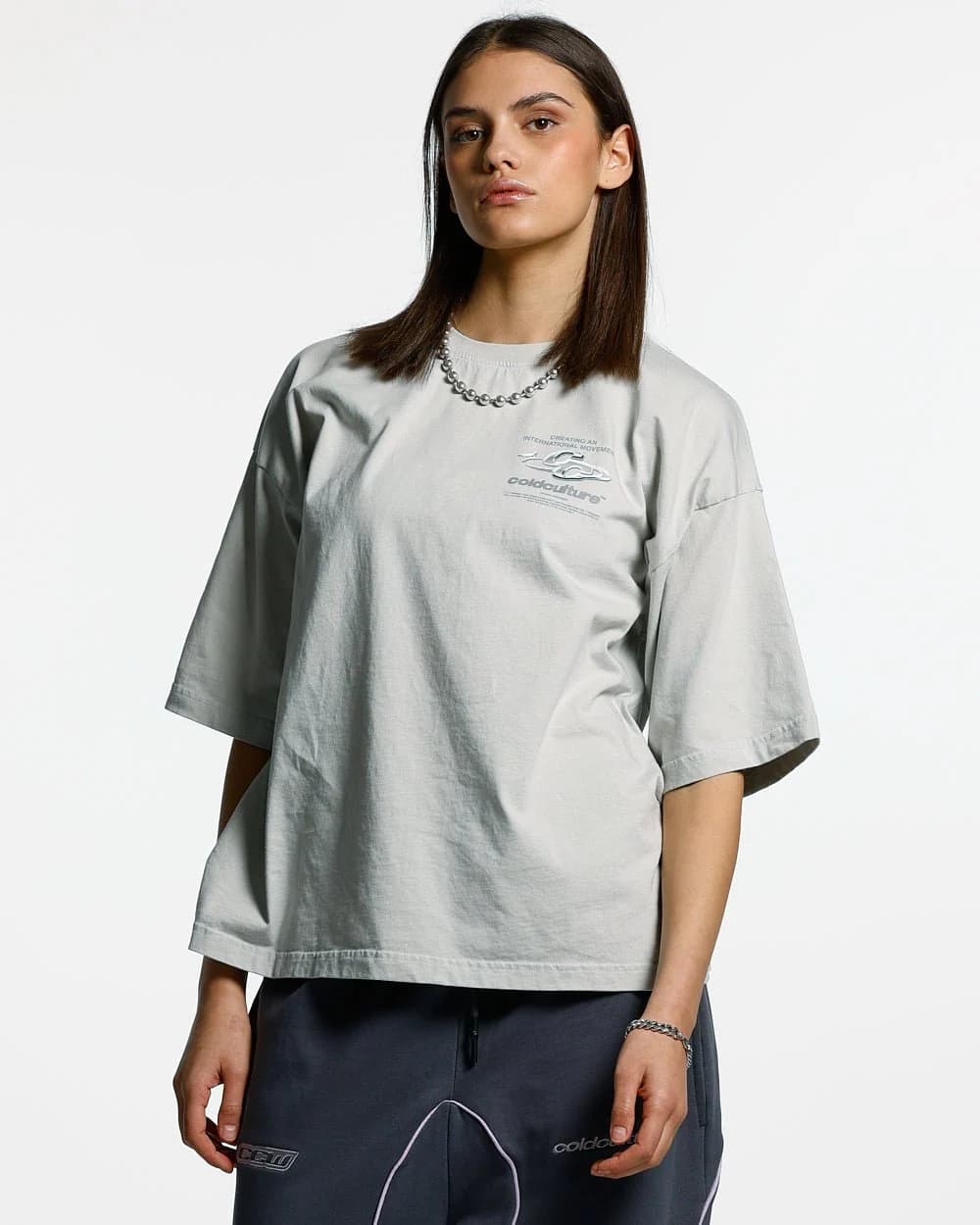 SPARKLY TEE LIGHT GREY by COLD CULTURE