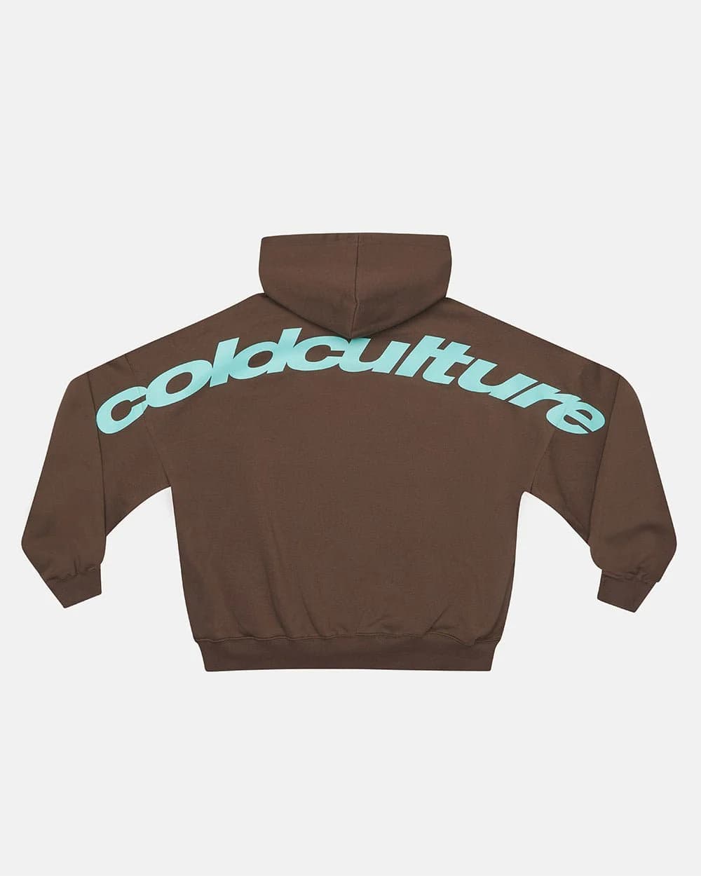 CURVED ZIP HOODIE BROWN & BLUE by COLD CULTURE