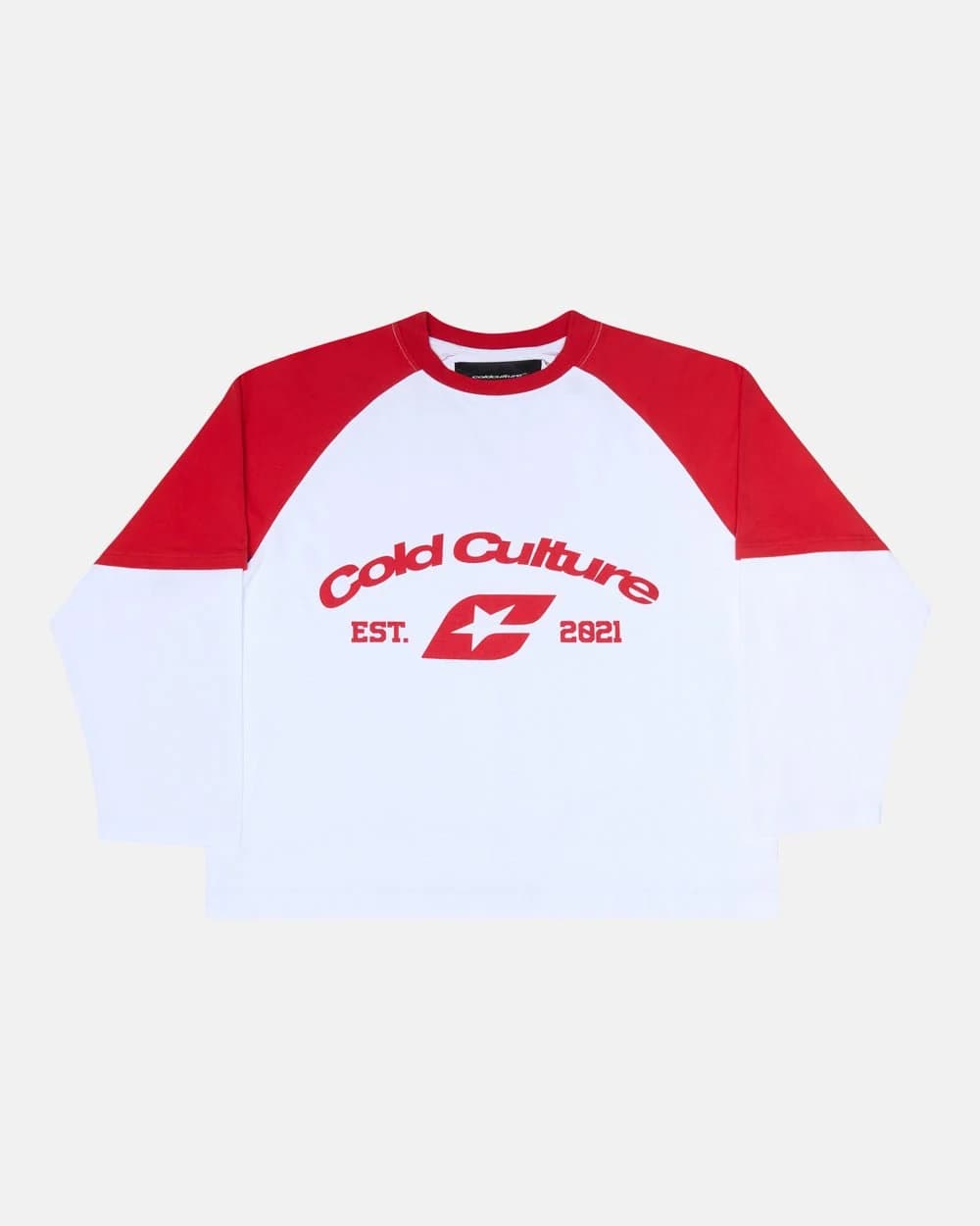 BASEBALL DOUBLE SLEEVE TEE WHITE/RED by COLD CULTURE