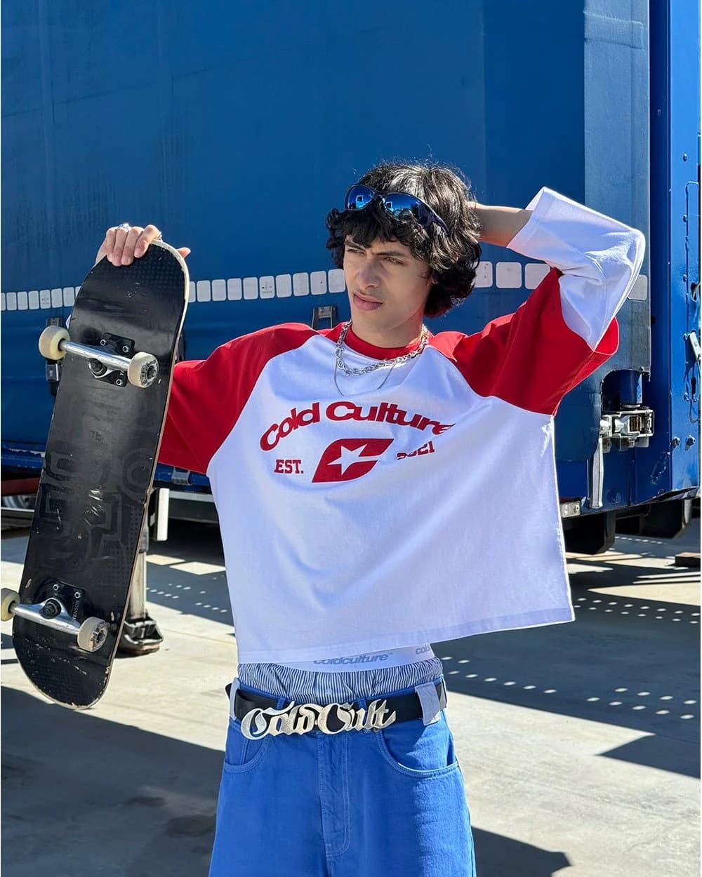 BASEBALL DOUBLE SLEEVE TEE WHITE/RED 7