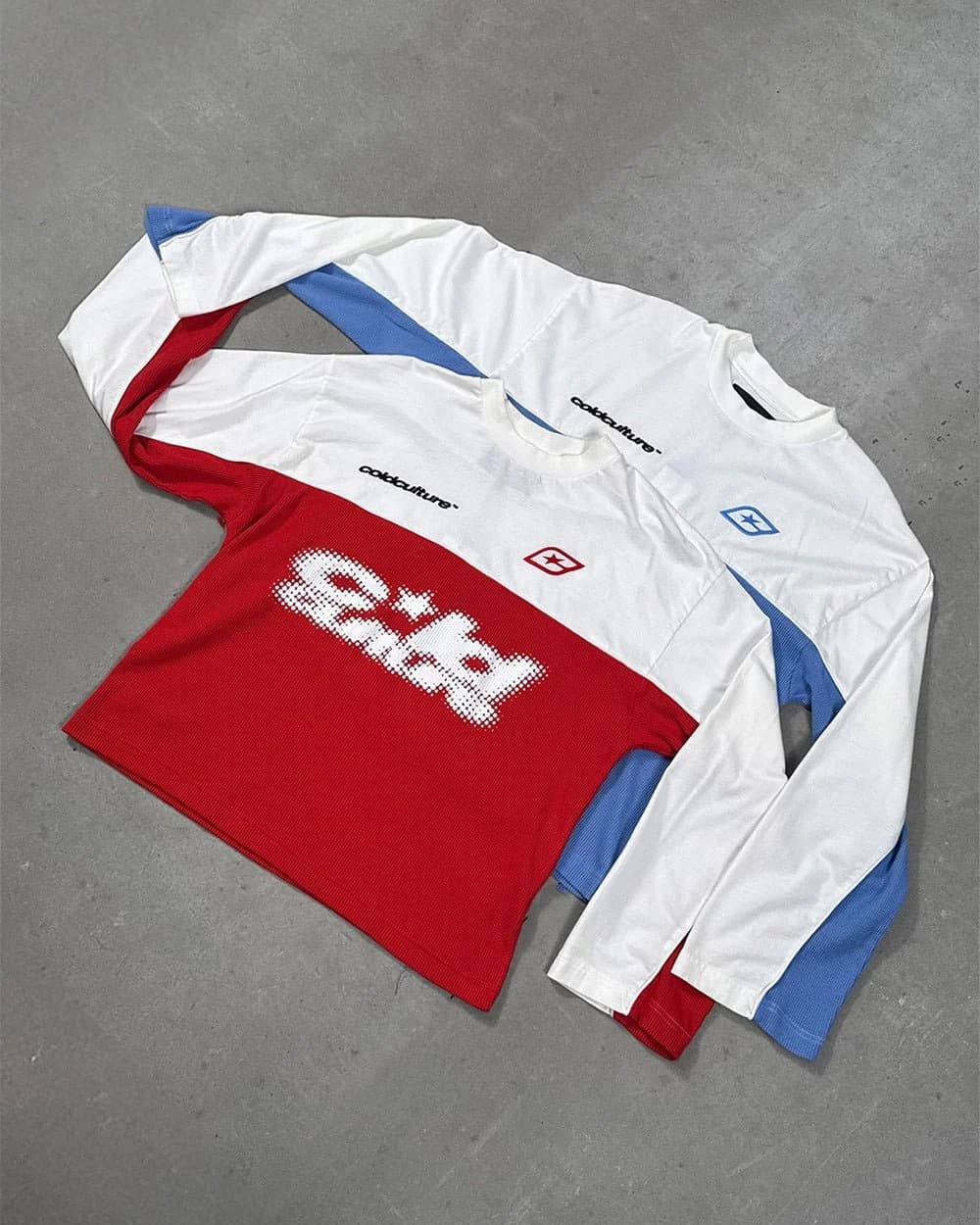 BICOLOR WAFFLE LONGSLEEVE RED & WHITE 8